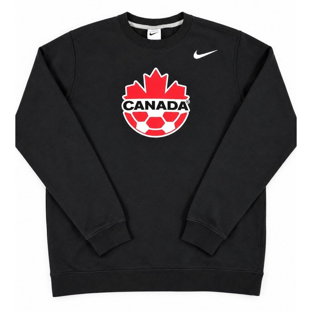 Mens Nike Canada Soccer Club Fleece Crewneck Sweatshirt Black Large